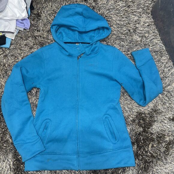 Under Armour Electric Blue Cotton STORM Loose Womens Zip up Hoodie Jacket Medium - Picture 1 of 10